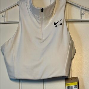 Nike Air Women's White Sleeveless Zip Crop Top